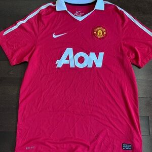 Nike MANCHESTER UNITED Jersey Mens Football Soccer Shirt Home 2010-2011 Red AON